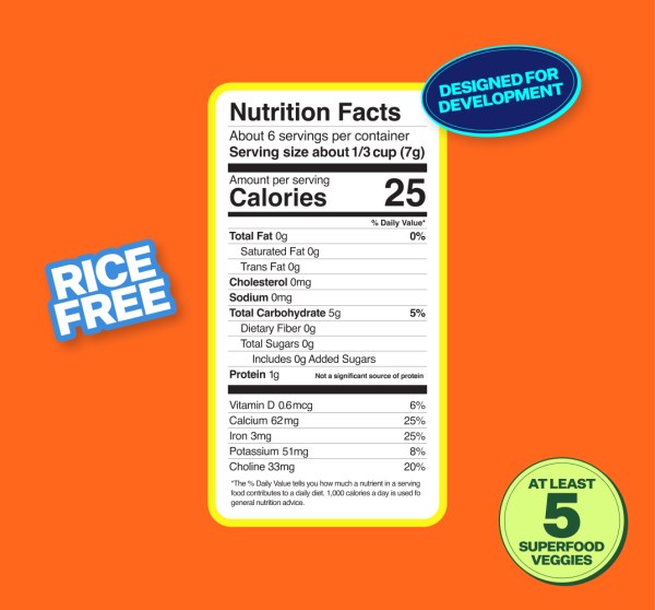 Nutritional Facts for the Rice-Free puffs