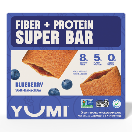 YUMI Fiber + Protein Soft-Baked Super Bars Blueberry - 7.2oz/Pack of 5