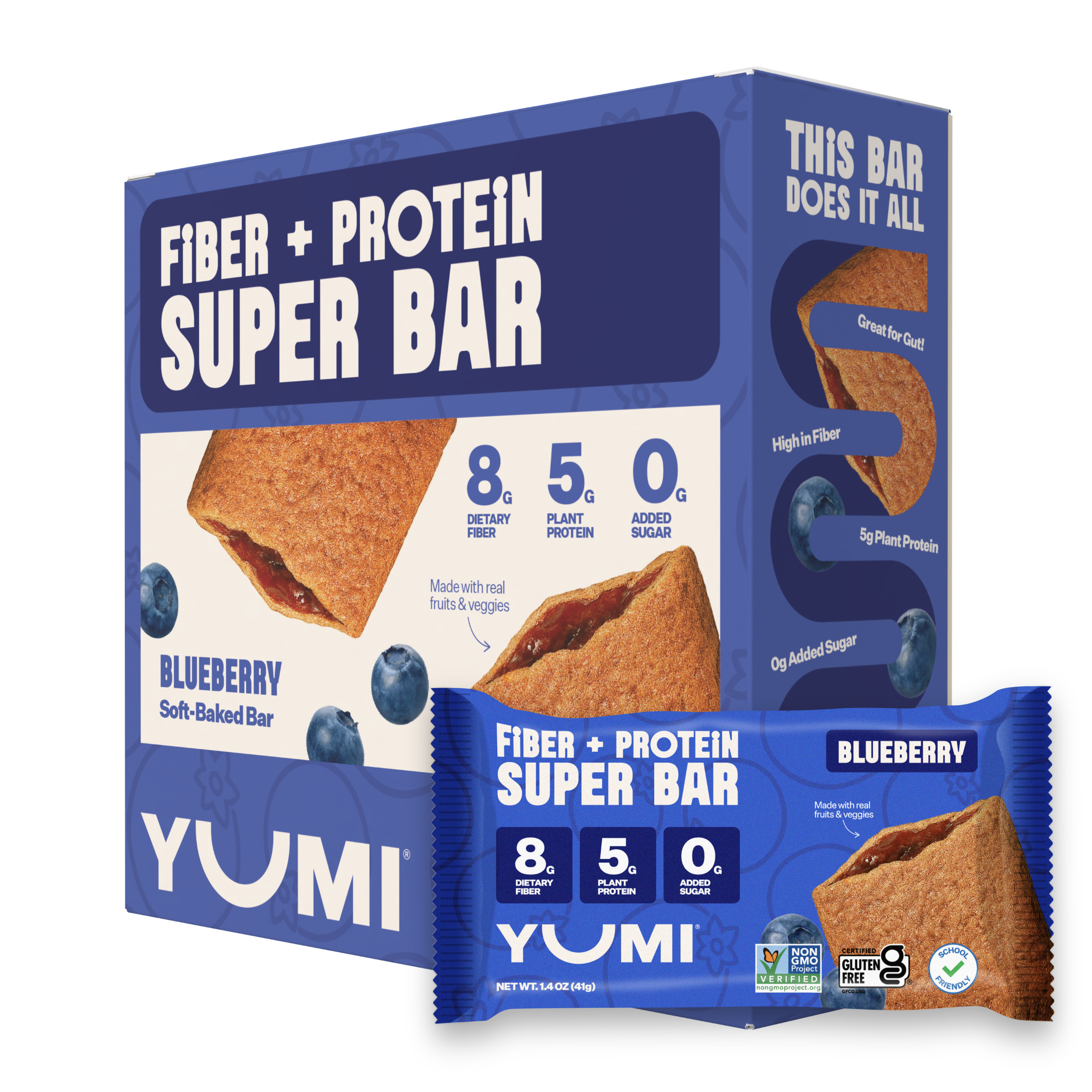 YUMI Fiber + Protein Soft-Baked Super Bars Blueberry - 7.2oz/Pack of 5 - Image 3