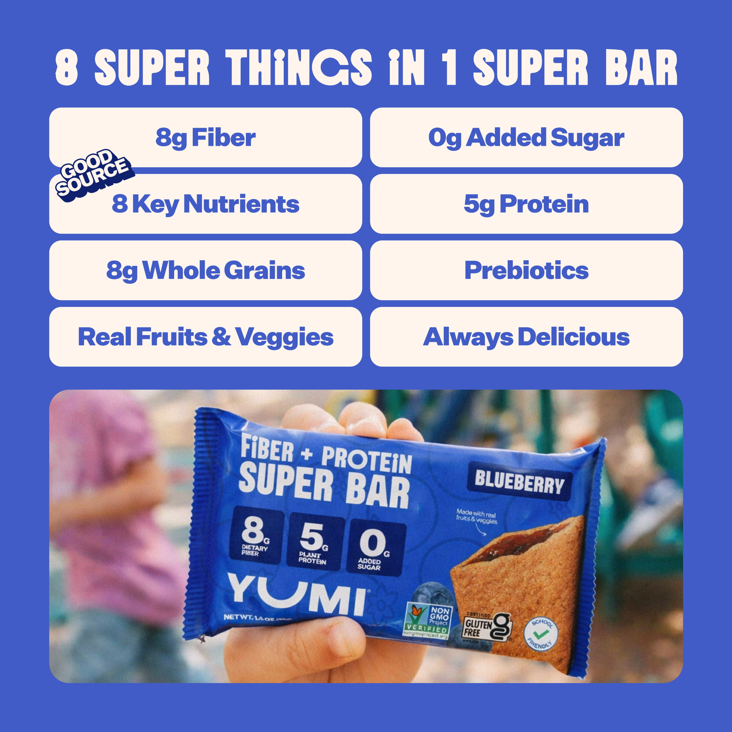 YUMI Fiber + Protein Soft-Baked Super Bars Blueberry - 7.2oz/Pack of 5 - Image 4