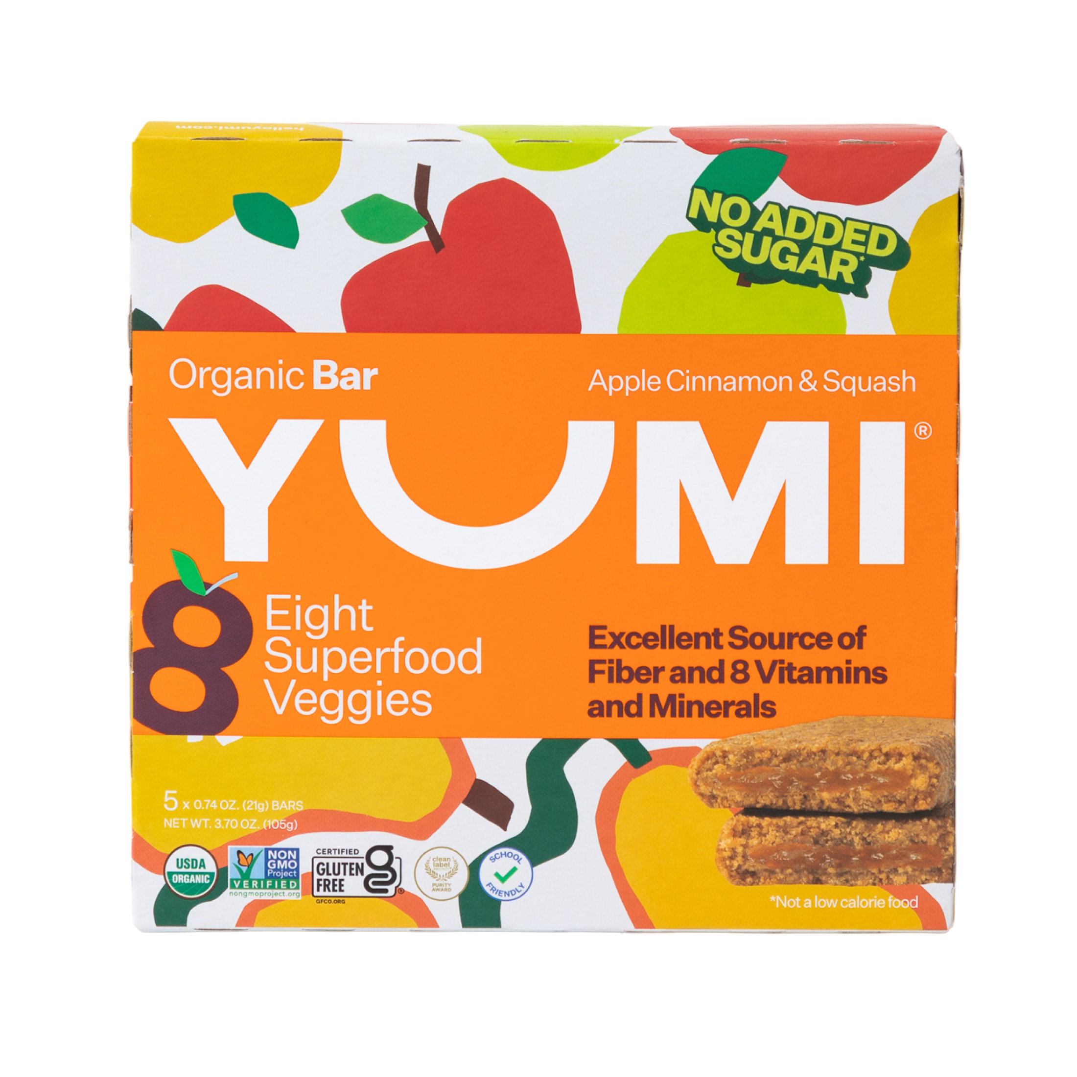 YUMI Organic Bar - Apple Cinnamon & Squash - 30 Count - YUMI
