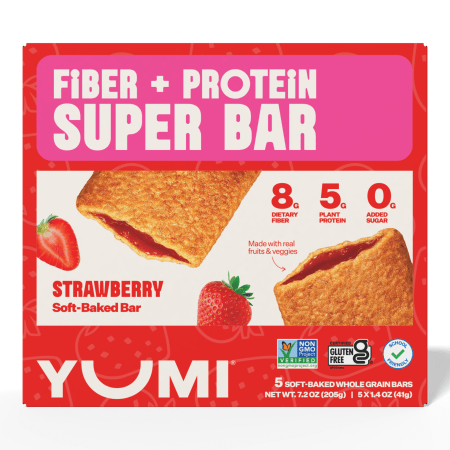 YUMI Fiber + Protein Soft-Baked Super Bars Strawberry - 7.2oz/Pack of 5