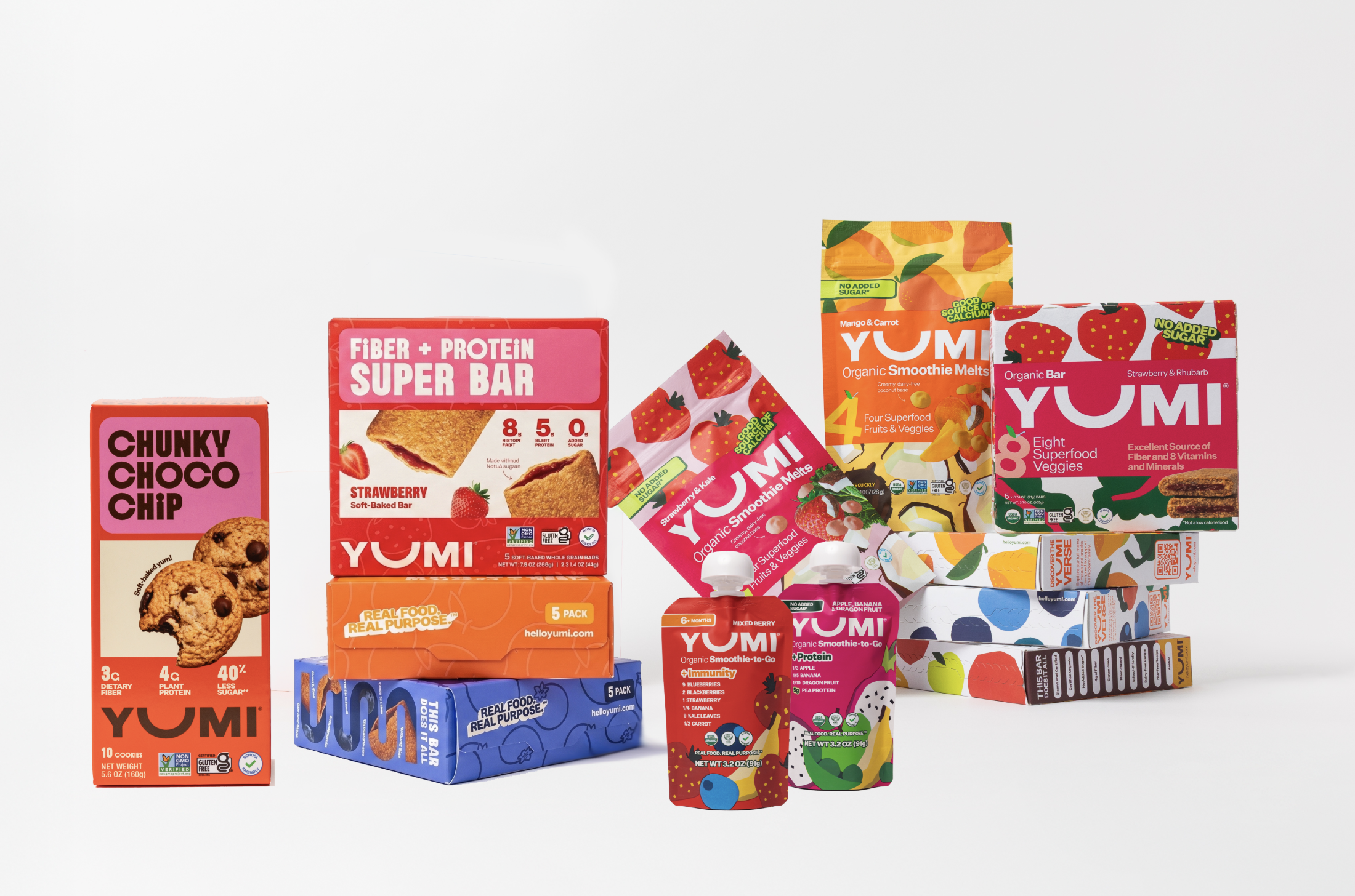 YUMI organic toddler snacks lineup